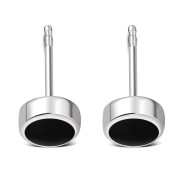 Black Onyx Sterling Silver Stud Earrings - e364